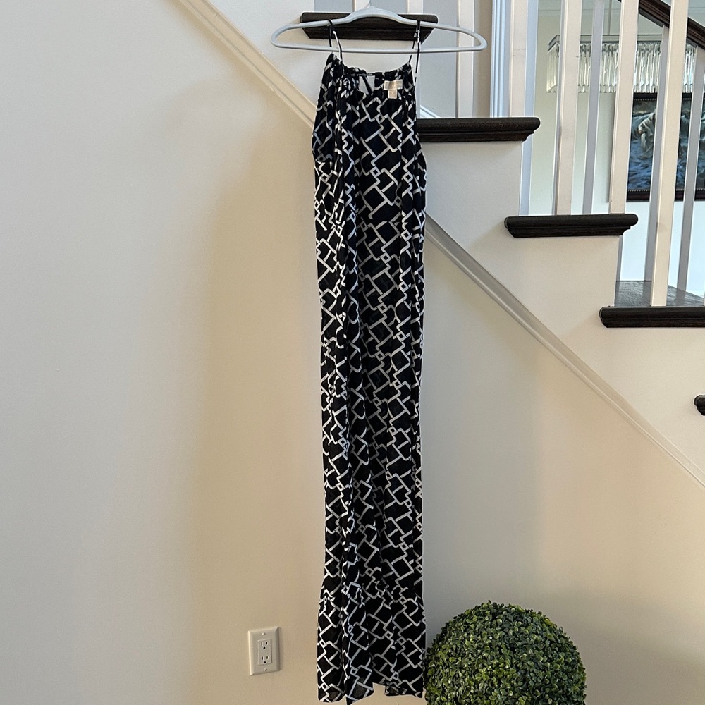 Michael Kors Geometric Black and White Jumpsuit